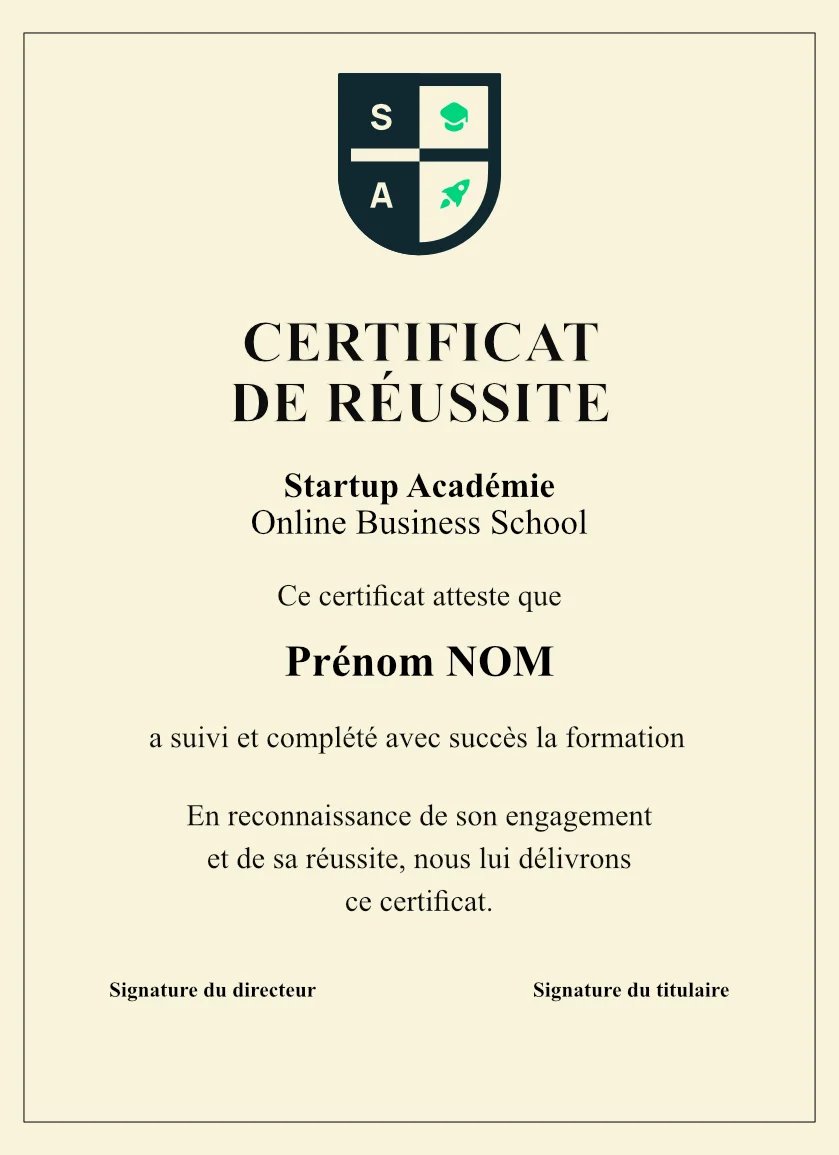 Modèle de certificat